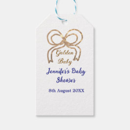 Golden baby Glitzer Bogen Royal Blue Babydusche Geschenkanhänger