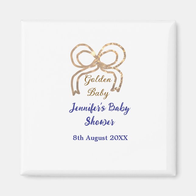 Golden baby Glitzer Bogen Royal Blue Babydusche Magnet (Vorne)