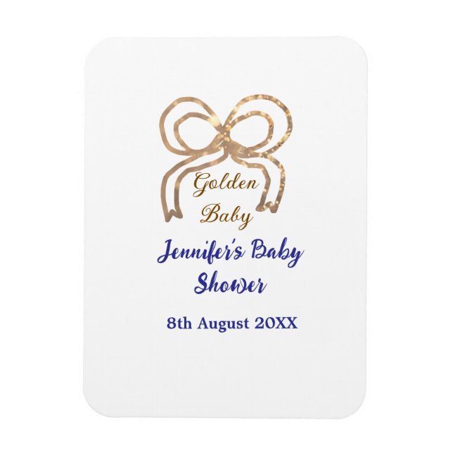 Golden baby Glitzer Bogen Royal Blue Babydusche Magnet (Vertikal)