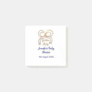 Golden baby Glitzer Bogen Royal Blue Babydusche Post-it Klebezettel