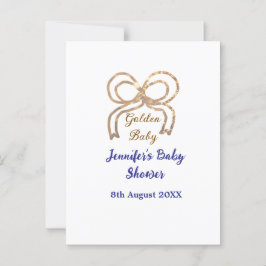 Golden baby Glitzer Bogen Royal Blue Babydusche Postkarte