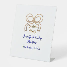 Golden baby Glitzer Bogen Royal Blue Babydusche Sockelschild