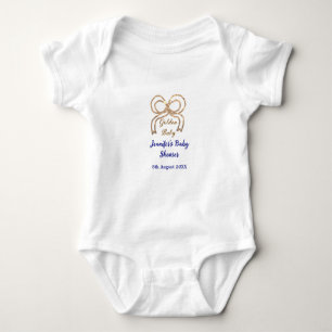 Golden baby Glitzer Bogen Royal Blue Babydusche Strampler