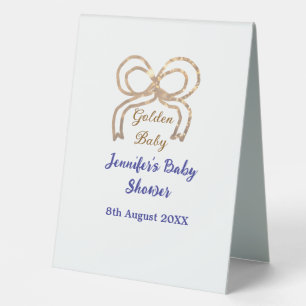 Golden baby Glitzer Bogen Royal Blue Babydusche Tischaufsteller