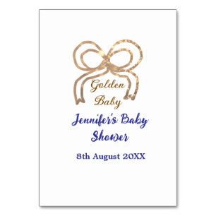 Golden baby Glitzer Bogen Royal Blue Babydusche Tischnummer