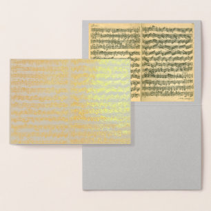 Golden Bach Chaconne Music Manuscript Jeder Anlass Folienkarte