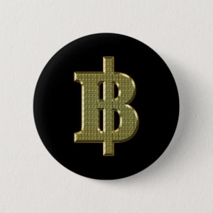 GOLDEN BAHT SIGN ฿ thailändische Geldwährung  Button