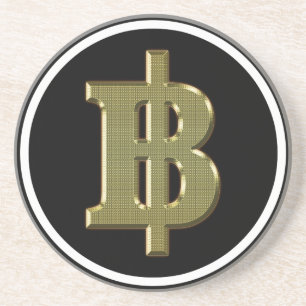 GOLDEN BAHT SIGN ฿ thailändischer ฿ Getränkeuntersetzer