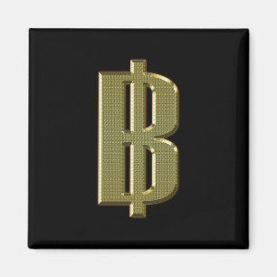 GOLDEN BAHT SIGN ฿ thailändischer ฿ Magnet