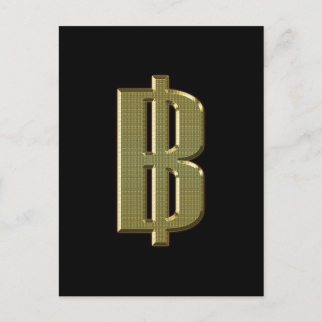 GOLDEN BAHT SIGN ฿ thailändischer ฿ Postkarte (Vorderseite)