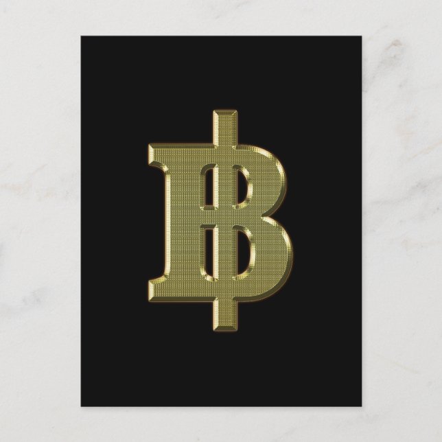 GOLDEN BAHT SIGN ฿ thailändischer ฿ Postkarte (Vorderseite)