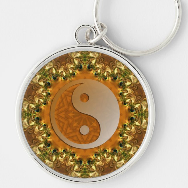 Golden Balance Yin Yang Schlüsselanhänger (Vorne)