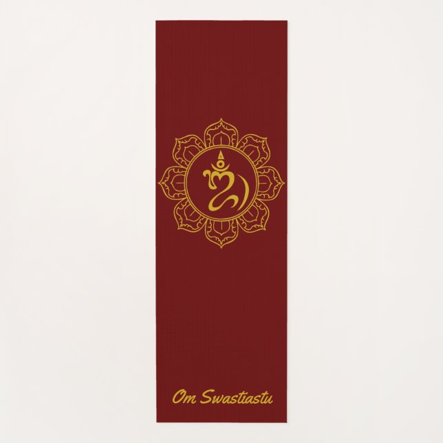 Golden Balinese Om mit Lotus Yoga Mat Yogamatte (Vorderseite)