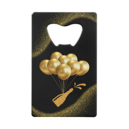 Golden Balloons und Champagner Geldbeutel Flaschenöffner