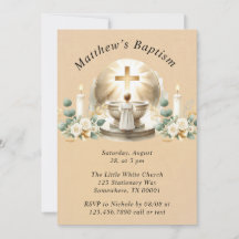 Golden Baptismal Baby Boy Christening Taufe