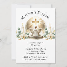 Golden Baptismal Baby Boy Christening Taufe