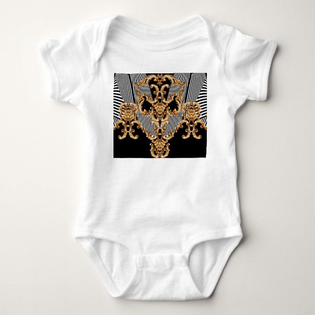 Golden barocke, aufwändige Dekoration. Baby Strampler (Vorderseite)