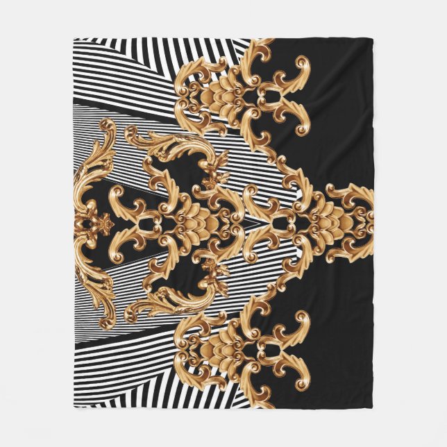 Golden barocke, aufwändige Dekoration. Fleecedecke (Vorderseite)