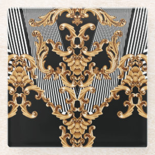 Golden barocke, aufwändige Dekoration. Glasuntersetzer