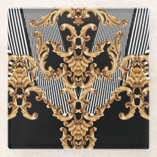 Golden barocke, aufwändige Dekoration. Glasuntersetzer