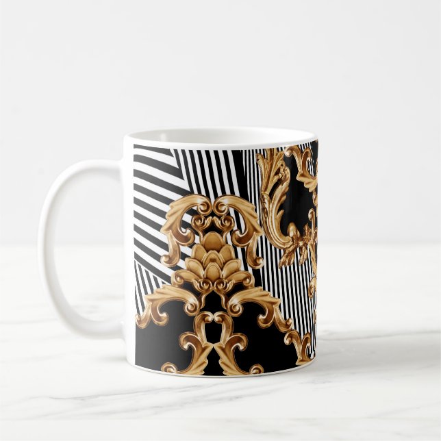 Golden barocke, aufwändige Dekoration. Kaffeetasse (Links)