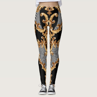 Golden barocke, aufwändige Dekoration. Leggings