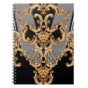 Golden barocke, aufwändige Dekoration. Notizblock