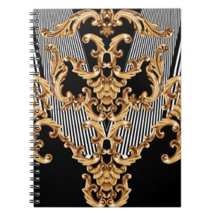 Golden barocke, aufwändige Dekoration. Notizblock