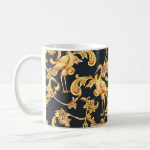 Golden barocke Krane: Rokoko-Ornament. Kaffeetasse