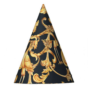 Golden barocke Krane: Rokoko-Ornament. Partyhütchen