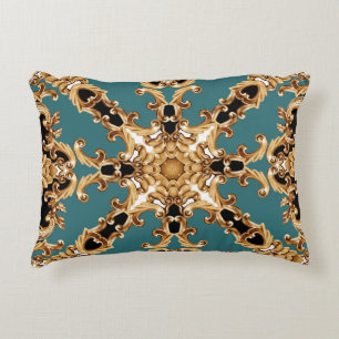 Golden barocke, luxuriöse Ornament-Design. Dekokissen
