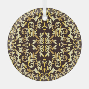 Golden Baroque Black Seamless Muster Ornament Aus Glas