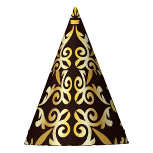Golden Baroque Black Seamless Muster Partyhütchen