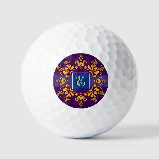 Golden Baroque Letter E Golfball (Vorderseite)