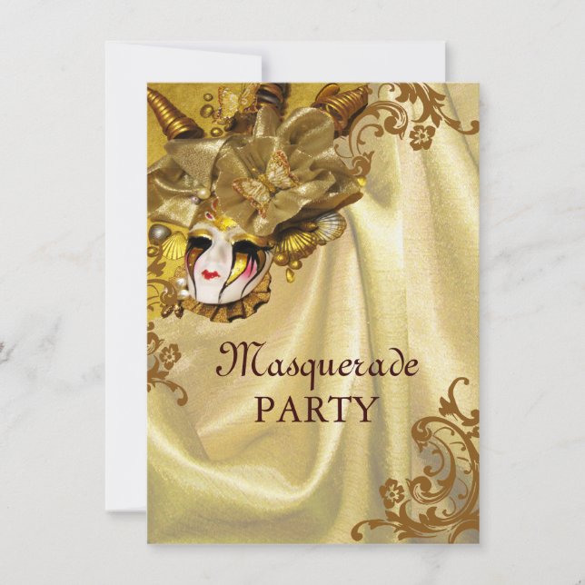 Golden Baroque Party Einladung (Vorderseite)