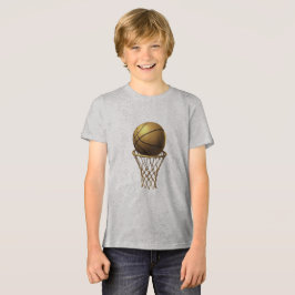 Golden Basketball & Hoop Design Tri-Blend Shirt