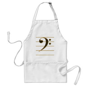 Golden Bass Clef Musiknote Schürze