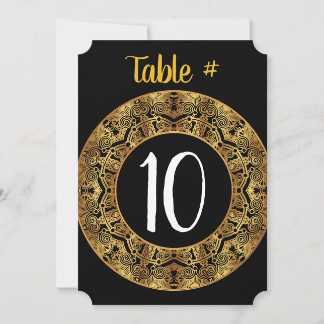 GOLDEN Bat Mitzvah Tischnummer Sitzkarte (Vorderseite)