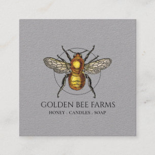 Golden Bears Farms Honey Products Kraft Quadratische Visitenkarte