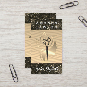 Golden Beauty Logo GLITZER GLAMOUR Visitenkarte