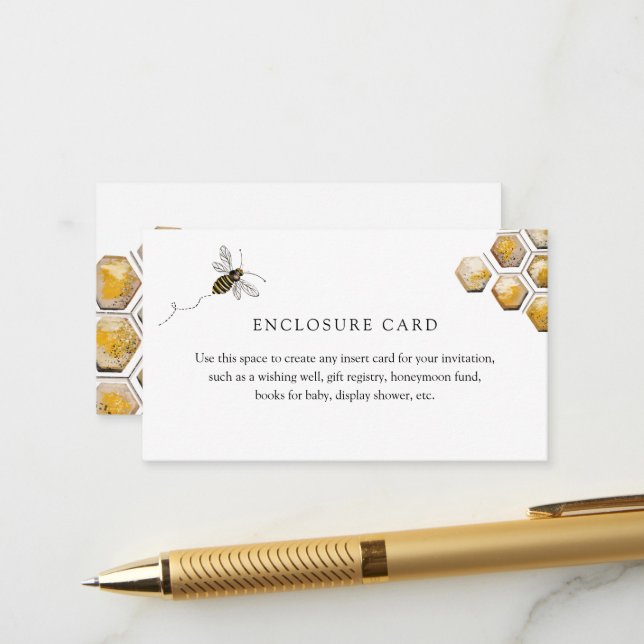 Golden Bee and Eucalyptus Enclosure Card Begleitkarte (Vorderseite/Rückseite Beispiel)