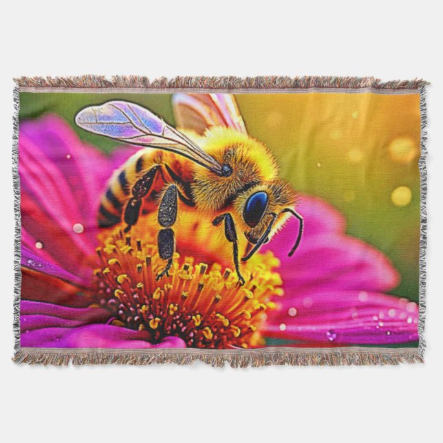 Golden Bee Blume Magic Light Design Decke (Vorderseite)