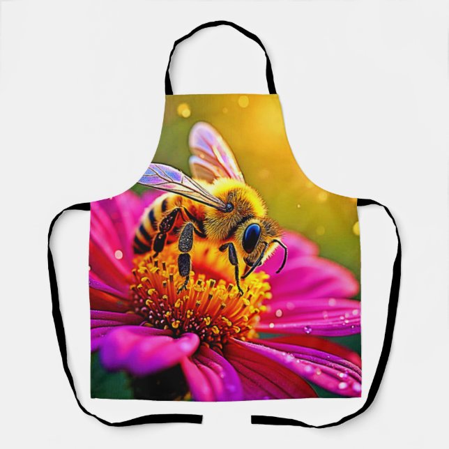 Golden Bee Blume Magic Light Design Schürze (Vorderseite)