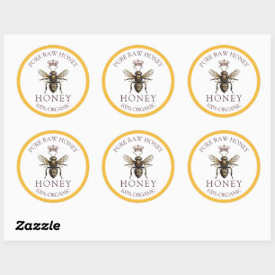 Golden Bee Honey Label Runder Aufkleber