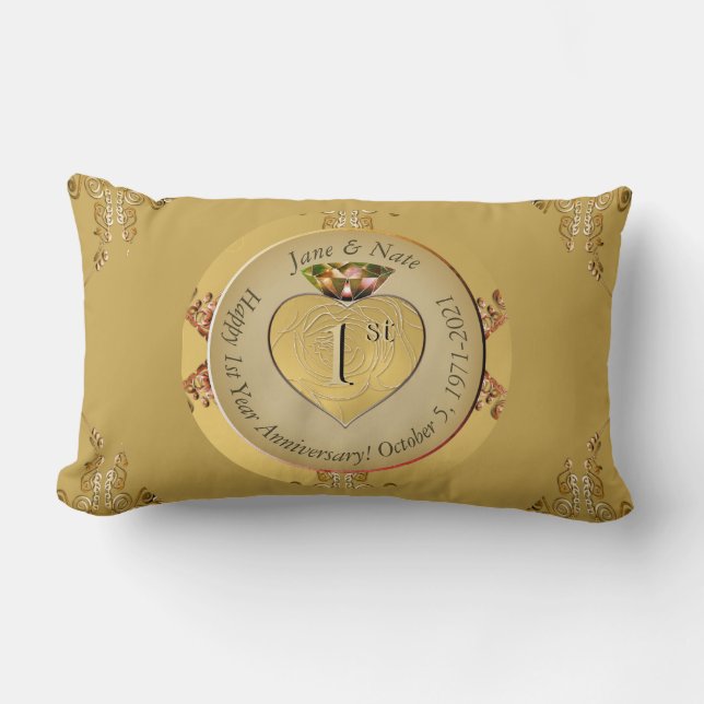 Golden bei der Hochzeit zum 1./50. Lendenkissen (Vorderseite)