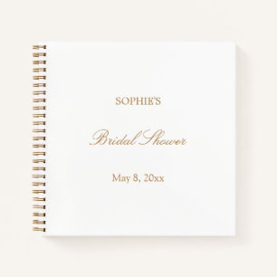 Golden Beige Script Brautparty Gästebuch Notizbuch