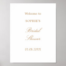 Golden Beige Script Brautparty Willkommenspender