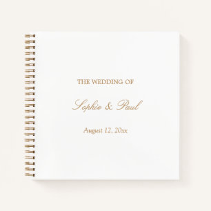Golden Beige Script Wedding Guest Book Notizbuch