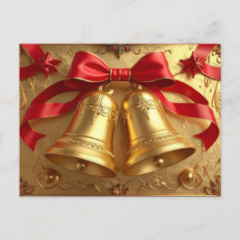 Golden Bells Holiday Postcard Postkarte