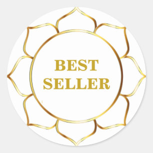 Golden Best Seller Lotus Blume Runder Aufkleber